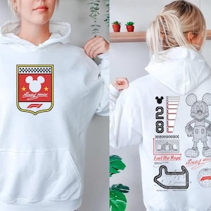 Disney X Formula Mickey Mouse Racing 2-Sided Hoodie, Mickey Formula 1 Sweatshirt, Fuel The Magic Tee, F1 Las Vegas Grand Prix Shirt image 1
