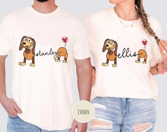 Disney Pixar Toy Story Slinky Dog Personalized Name T-shirt, Buzz & Woody Shirt, Family Matching Disney Trip Tee, Slinky Dog Shirt