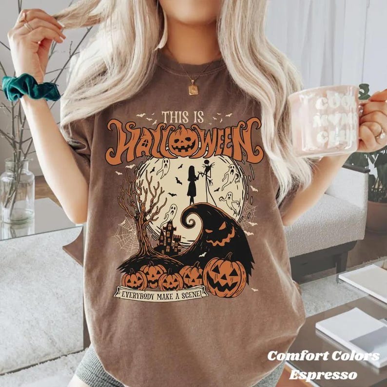 Retro Vintage The Nightmare Before Christmas Tee, Jack Skellington Shirt, Jack & Sally Halloween Top, Disneyland Spooky Shirt image 2