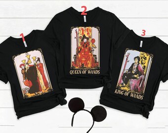 Camiseta de Halloween con cartas del tarot de Hocus Pocus de Disney, camiseta de las hermanas Sanderson, top de Winifred Sarah Mary, camiseta de regalo de la temporada de Halloween de Disney WDW