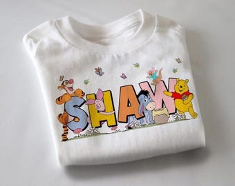 Personalized Pooh and Friends T-shirt, Vintage 1926 Winnie The Pooh Shirt, Disney Birthday Tee, Family Matching Disney Pooh Shirt