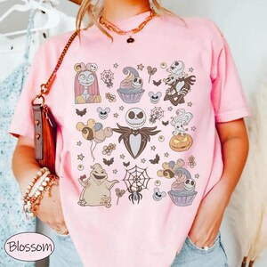 Vintage Nightmare Before Christmas Tee, Disney Halloween Shirt Featuring Jack Skellington, Sally, Oogie Boogie Bash, Lock Shock Barrel image 2
