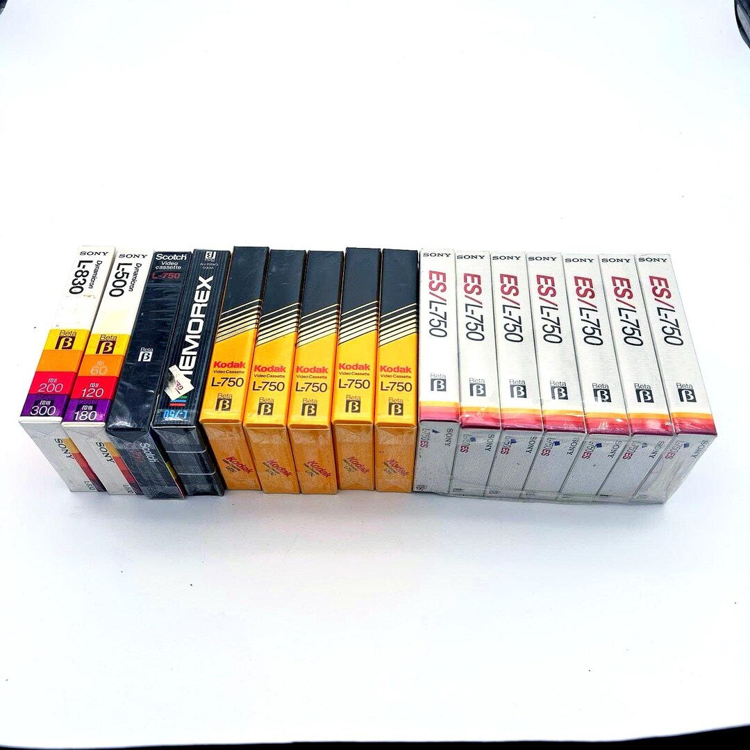Lot of 16 Sony Kodak Memorex Scotch Betamax Blank Beta Tapes Factory ...