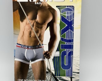 Calzoncillos bóxer invisibles 2(X)IST SAIL Vintage para hombre, talla grande, color cobalto/manzana ácida.