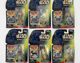 Lote de 6 figuras de acción de Star Wars Colección 1 Kenner 1997 NISP VTG POTF