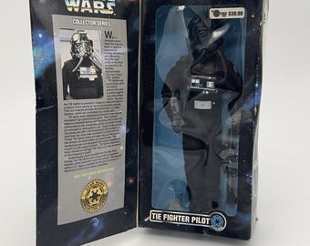 Figura de acción articulada de 30 cm (12 pulgadas) de un piloto de caza TIE imperial de Star Wars (modelo vintage).