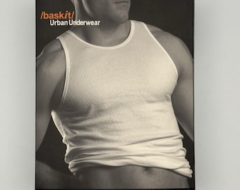 Camiseta sin mangas blanca acanalada para hombre, talla grande, NIB, vintage, /BASKIT/ Ropa interior urbana