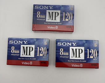 Lote de 3 cintas de casete Sony Video 8 MP 8 mm 120 minutos P6-120MP nuevas y selladas