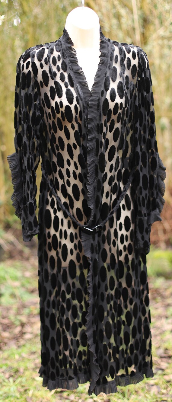 1920's black silk Devoure coat.