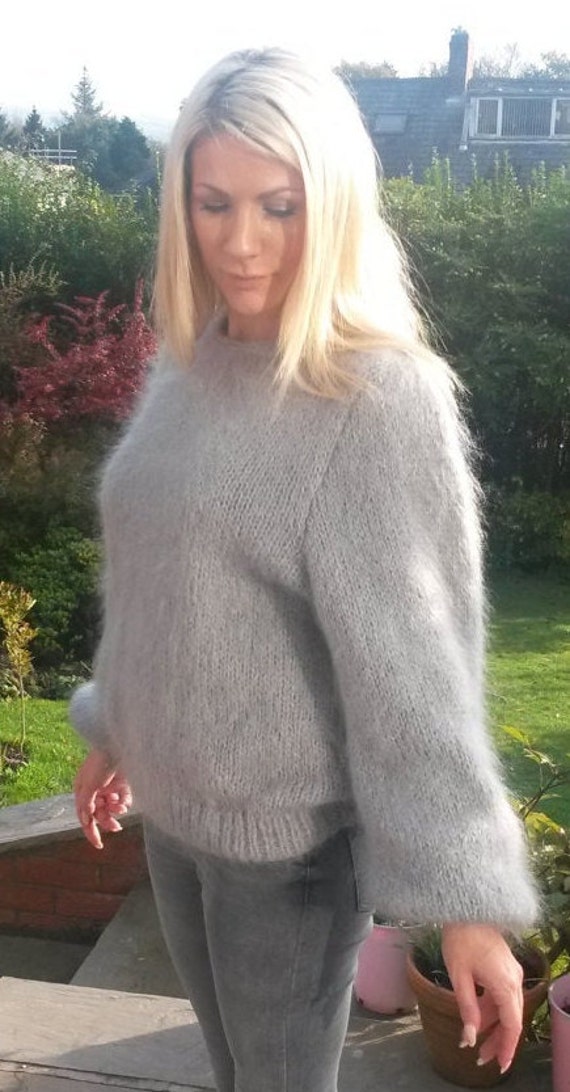 vintage handknitted 1980's mohair jumper.