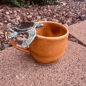 Sea Turtle Mug | Cuppacino Cup | Handmade Ceramic Coffee Mug | One-of-a-Kind Pottery