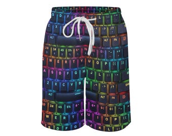 Neon RGB Tastatur PC Gamer Strand Shorts Jungen