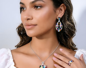 Custom-Made Rings for Mom, Multi-Gemstone Rings for Women, Necklaces, Earrings, and Jewelry,The Perfect Holiday Gifts for Friends