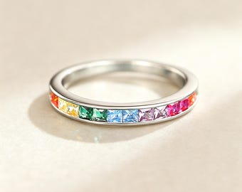 Personalized Birthstone Ring for Mom, Multi-Gemstone Family Ring, Custom Mother's Jewelry, Gift for a Friend