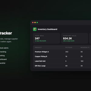 Small Business Inventory Tracker for Notion | Stock Manager, Instant Download