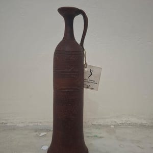 Vintage spansk Studio keramikkanna av Andres Amores handgjord terrakottakanna Ceclavin Spanien originaletikett