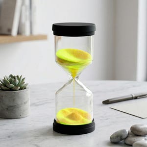 Neon  Sand Hourglass,Color Cap Glass Timer, Modern Desk Decor for Home Office, Kids Study & Kitchen Timer Gift