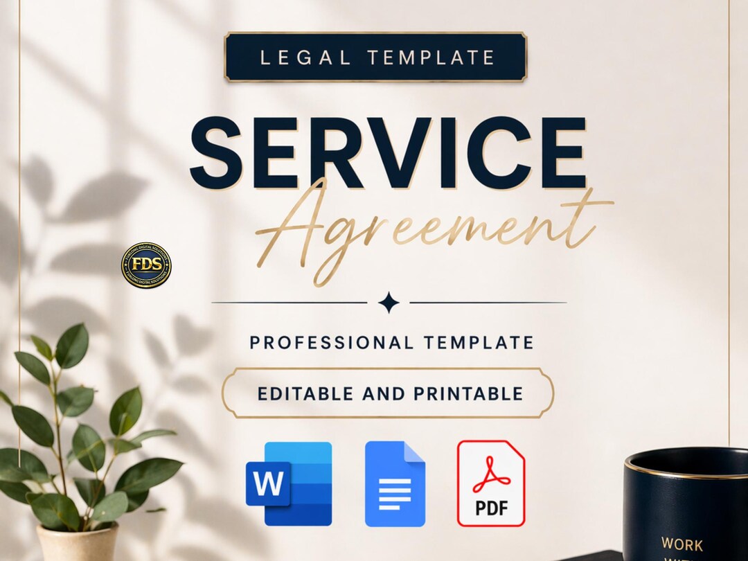 Service Agreement Template | Editable & Printable | Business Service ...