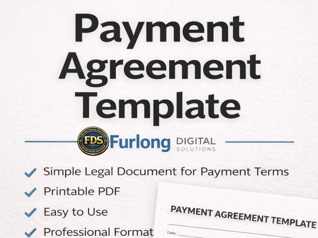 Payment Agreement Template | Editable & Printable | Legal Contract ...