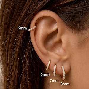 Mini Opal Huggie Hoops 14K Gold Vermeil 925 Silver Small Opal Hoop Earrings, Tiny Helix Piercing Jewelry Birthday,Gift For Women