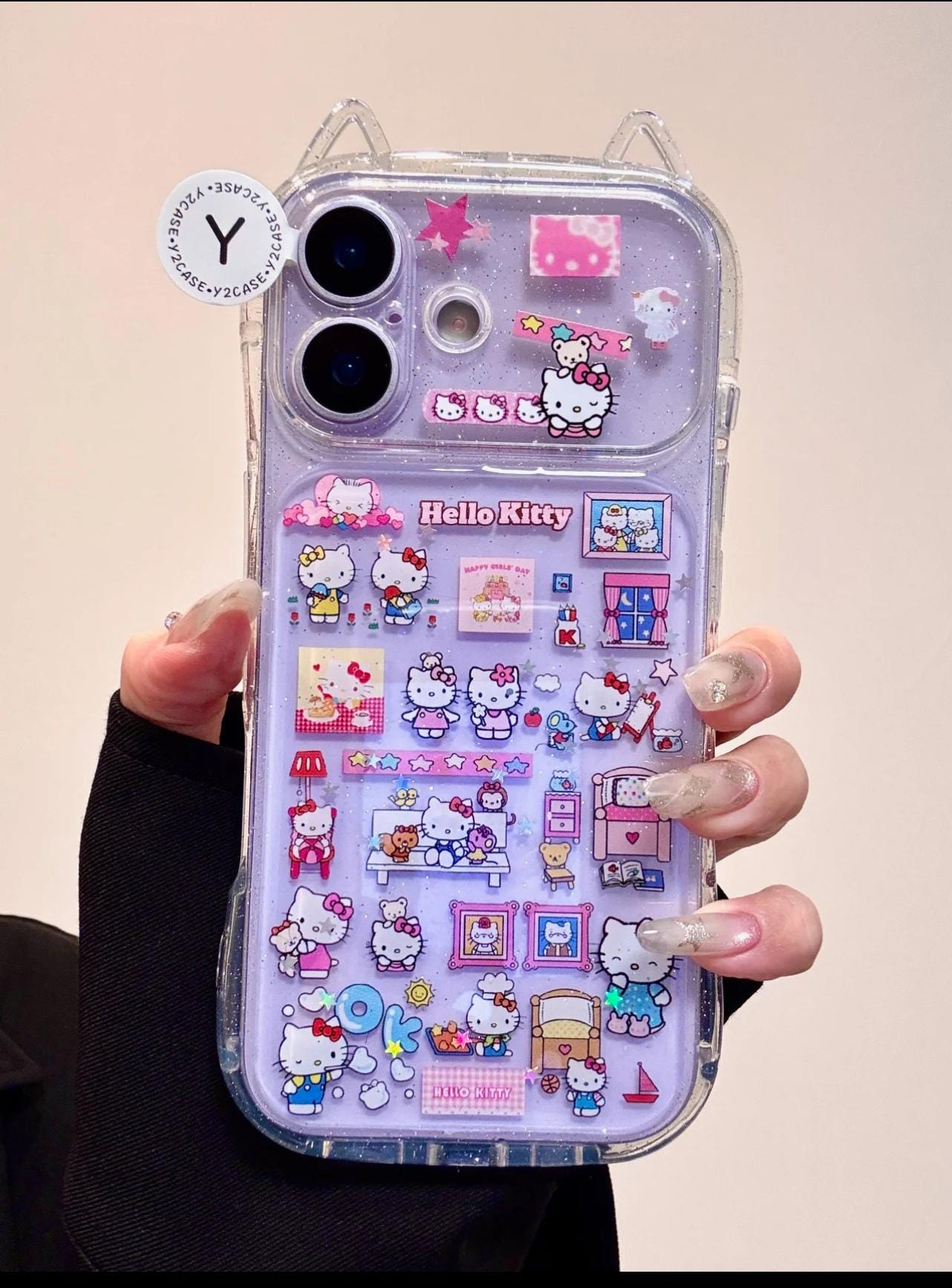 ハローキティ 携帯電話カバー 花飾り付き キティの携帯ケース - Etsy 日本