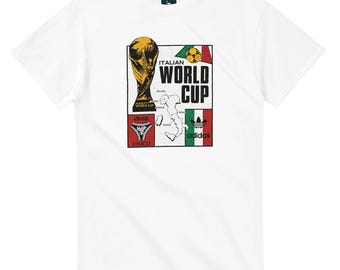1990 Italien WM Retro Fußball T-Shirt - aus schwerer Baumwolle