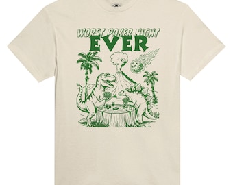 Dinosaur Card Night T-Shirt | Retro Life Was Good Graphic Tee