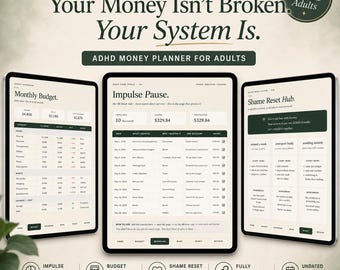 ADHD Money Planner | Budget Planner | Expense Tracker | Bill & Subscription Tracker | GoodNotes PDF | Undated Digital Planner