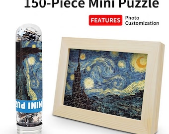 Custom Photo Puzzle Personalized Mini Jigsaw 150 Piece Picture Puzzle in Tube Unique Anniversary Birthday Gift Framed Custom Photo Gift.