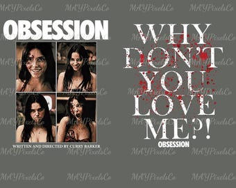 Vintage OBSESSION Movie Png, Frowning Nikki Graphic Png, Gothic Horror Png