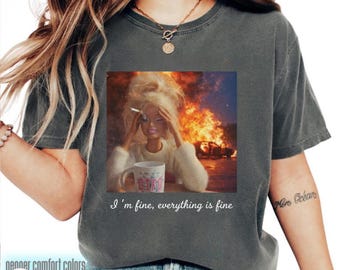 Fine Doll Meme PNG Digital Download, I'm Fine Everything Is Fine Shirt Designs, Doll Face Meme Digital Download