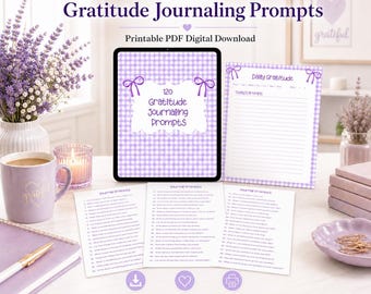 120 Gratitude Journaling Prompts | Daily Writing PDF (Digital Download)