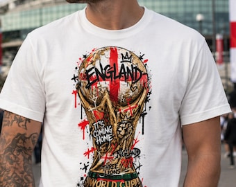 England World Cup Graffiti Cotton Tee, St George Cross Football Shirt, Family Sizes