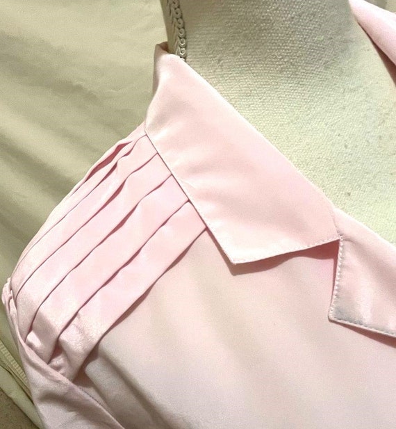 Light Pink Blouse ~ Short Sleeve ~ Liquid Silk ~ … - image 7