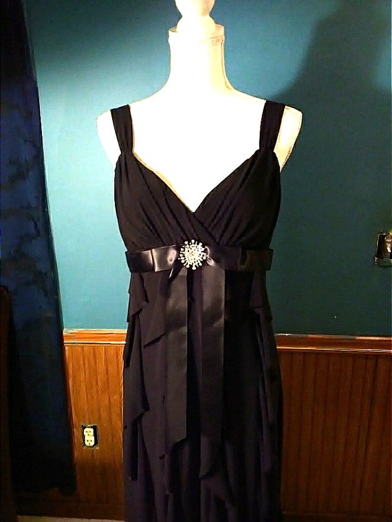 Black Evening Gown ~ Prom Dress ~ Ruffles ~ Rhines