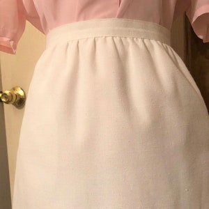Vintage Office Skirt ~ Haberdashery Collection by Personal ~ White ~ Size 12 ~ 1980s midi ~ fully lined ~