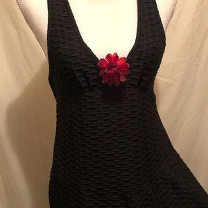 Black Textured Jump Suit ~ Sleeveless ~  Halter ~ One Piece ~ Thick Straps ~ Size Large ~ So Comfortable ~ Jumper