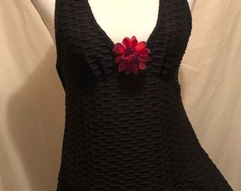 Black Textured Jump Suit ~ Sleeveless ~  Halter ~ One Piece ~ Thick Straps ~ Size Large ~ So Comfortable ~ Jumper