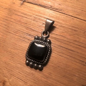 925 Silver from Mexico Black Onyx Marcasite Pendant