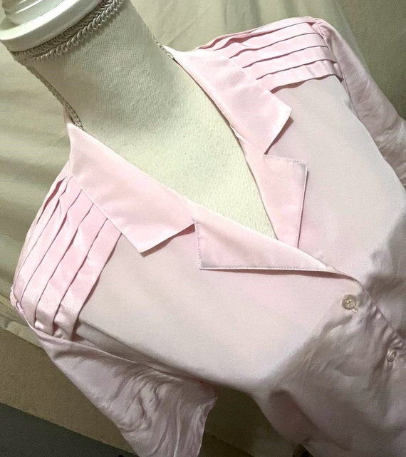 Light Pink Blouse ~ Short Sleeve ~ Liquid Silk ~ … - image 6