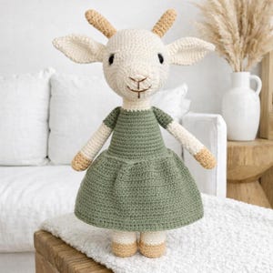 Goat Crochet Pattern PDF | Farm Animal Amigurumi Toy Pattern | Crochet Goat Plush Toy Pattern | Amigurumi Goat Toy Crochet Pattern