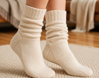 Slouchy Bed Socks Knitting Pattern PDF | Cozy Knit Sock Pattern | Women's Lounge Socks | Handmade Knitwear Accessory