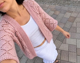 Knitting Bolero Pattern PDF | Lace Bolero Knitting Pattern | Women's Shrug Knitwear | Lightweight Layering Piece | Elegant Summer Cover Up