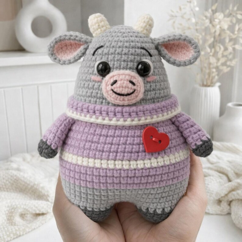 Bull Crochet Pattern PDF | Amigurumi Bull Toy Pattern | Crochet Bull ...