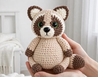Raccoon Crochet Pattern PDF | Amigurumi Raccoon Toy Pattern | Crochet Raccoon Animal Pattern | Cute Raccoon Crochet Toy Amigurumi Pattern
