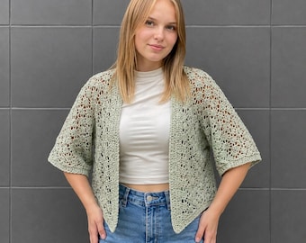 Lace Shrug Knitting Pattern PDF | Lightweight Summer Cardigan Pattern | Lace Bolero Knit Pattern Women | Beach Layering Cover Up