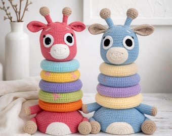 Pyramid Giraffe Crochet Pattern PDF | Stacking Ring Toy Amigurumi Pattern | Crochet Plush Toy Pattern | Amigurumi Giraffe Crochet Pattern