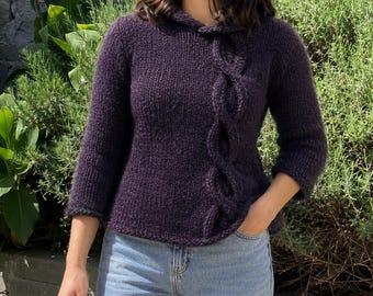 Zopfmuster Pullover Muster PDF | Strickanleitung Damen Kurzarm Pullover | Strukturierte Zopfmuster | Strick Top mit Muster