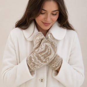 Fair Isle Mittens Knitting Pattern PDF | Colorwork Knit Mittens Pattern | Women's Winter Handwear | Nordic Mitten Knit Design