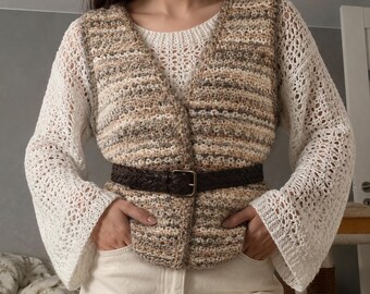 Fair Isle Weste Strickmuster PDF | Damen V-Ausschnitt Strickweste Muster | Colorwork Weste | Ärmelloses Strick Top Muster